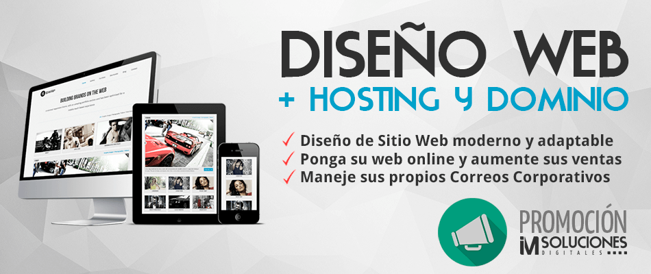 Web con hosting y dominio